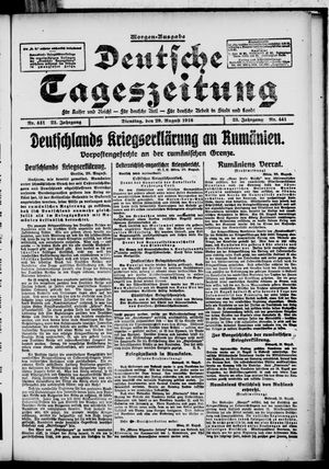 Deutsche Tageszeitung vom 29.08.1916