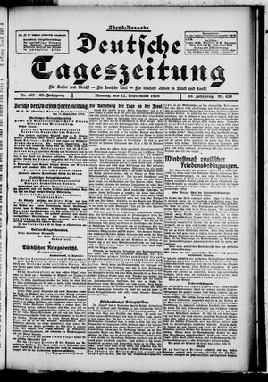 Deutsche Tageszeitung vom 11.09.1916
