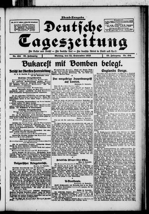 Deutsche Tageszeitung on Sep 25, 1916