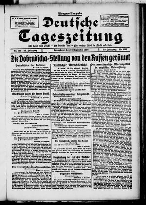 Deutsche Tageszeitung vom 16.12.1916