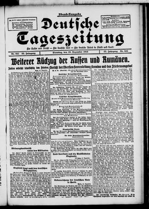 Deutsche Tageszeitung vom 19.12.1916