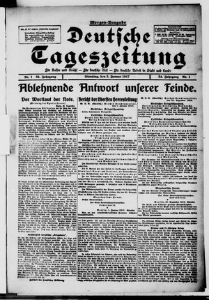 Deutsche Tageszeitung vom 02.01.1917