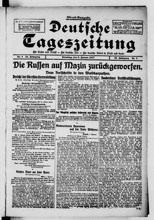 Deutsche Tageszeitung vom 02.01.1917