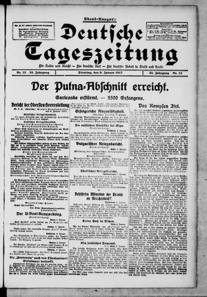 Deutsche Tageszeitung on Jan 9, 1917