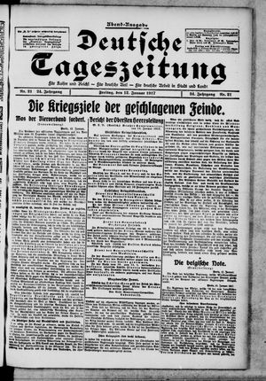 Deutsche Tageszeitung on Jan 12, 1917