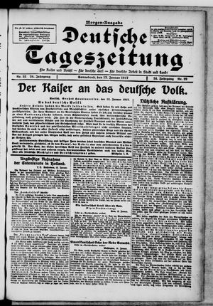 Deutsche Tageszeitung on Jan 13, 1917