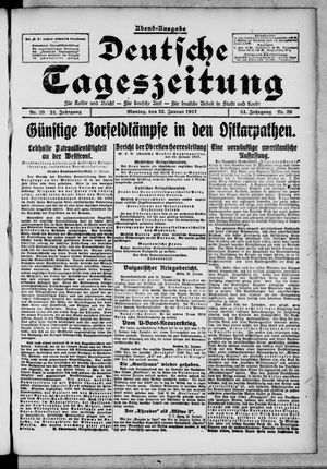 Deutsche Tageszeitung on Jan 22, 1917