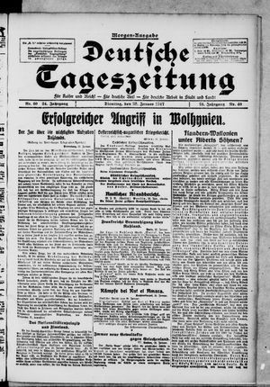 Deutsche Tageszeitung on Jan 23, 1917