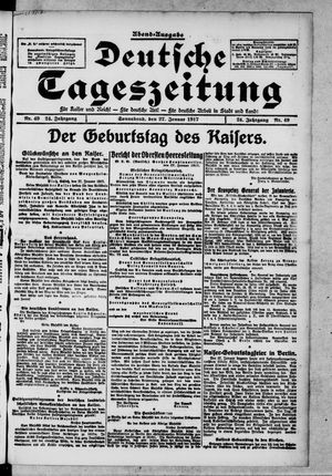Deutsche Tageszeitung on Jan 27, 1917