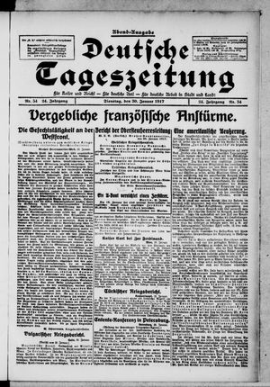 Deutsche Tageszeitung vom 30.01.1917