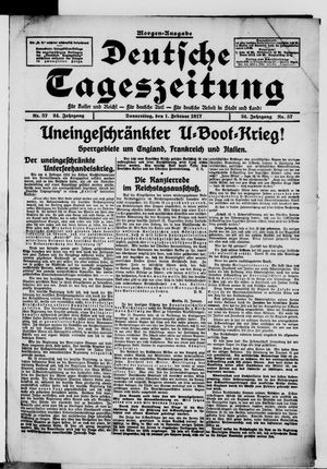 Deutsche Tageszeitung on Feb 1, 1917