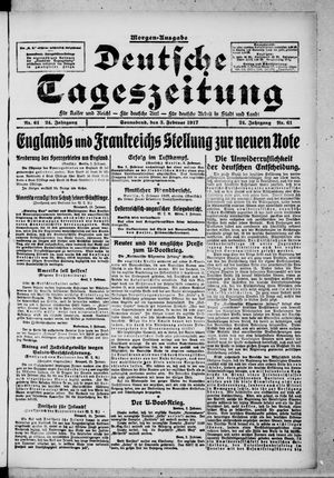 Deutsche Tageszeitung vom 03.02.1917