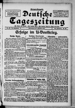 Deutsche Tageszeitung on Feb 7, 1917