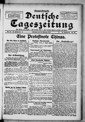 Deutsche Tageszeitung on Feb 16, 1917