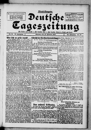 Deutsche Tageszeitung vom 19.02.1917