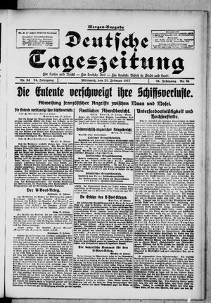 Deutsche Tageszeitung vom 21.02.1917