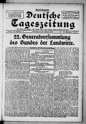 Deutsche Tageszeitung vom 21.02.1917