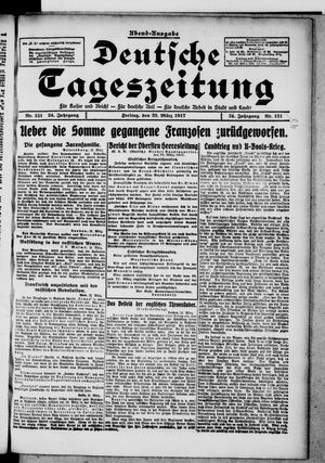 Deutsche Tageszeitung vom 23.03.1917