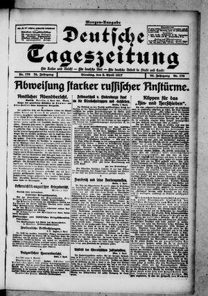 Deutsche Tageszeitung on Apr 3, 1917