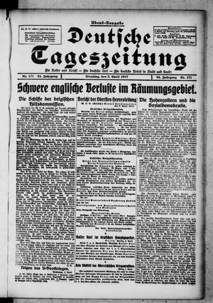 Deutsche Tageszeitung on Apr 3, 1917