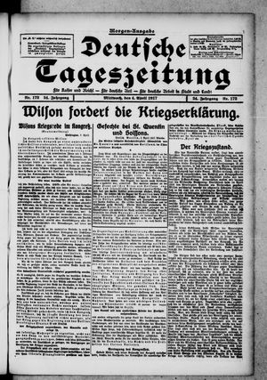 Deutsche Tageszeitung on Apr 4, 1917