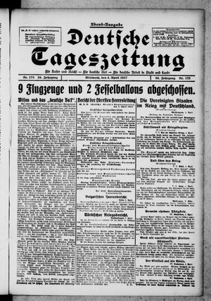 Deutsche Tageszeitung on Apr 4, 1917