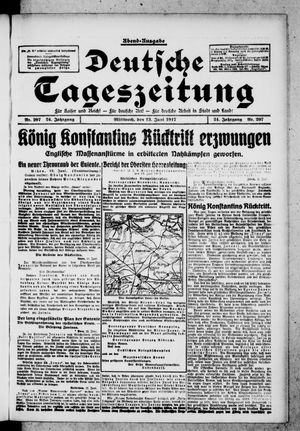 Deutsche Tageszeitung on Jun 13, 1917