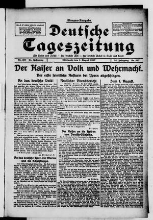 Deutsche Tageszeitung on Aug 1, 1917