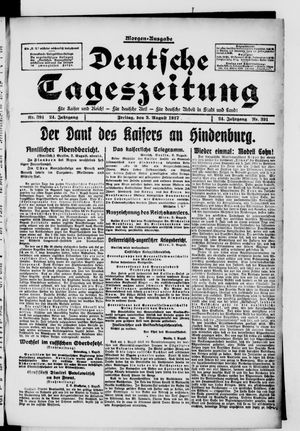 Deutsche Tageszeitung on Aug 3, 1917