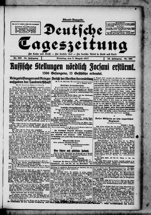 Deutsche Tageszeitung vom 07.08.1917