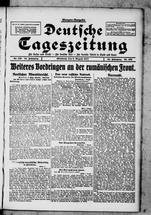 Deutsche Tageszeitung vom 08.08.1917
