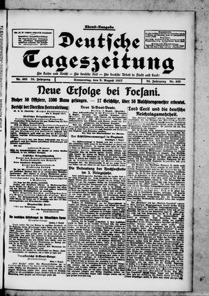 Deutsche Tageszeitung vom 09.08.1917