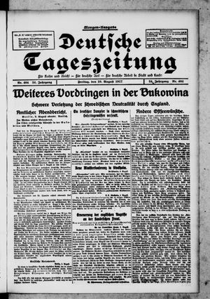 Deutsche Tageszeitung vom 10.08.1917