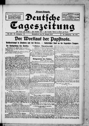 Deutsche Tageszeitung vom 18.08.1917