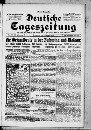 Deutsche Tageszeitung vom 18.08.1917