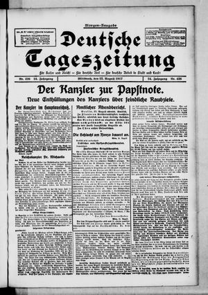 Deutsche Tageszeitung vom 22.08.1917