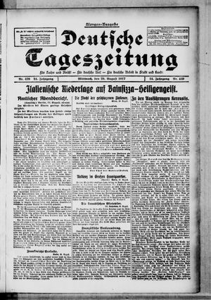 Deutsche Tageszeitung on Aug 29, 1917