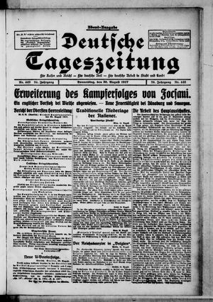Deutsche Tageszeitung on Aug 30, 1917