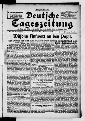 Deutsche Tageszeitung on Sep 1, 1917