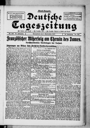 Deutsche Tageszeitung vom 01.09.1917