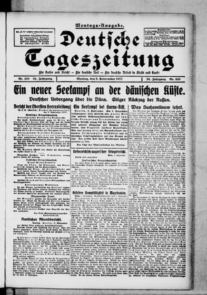Deutsche Tageszeitung on Sep 3, 1917