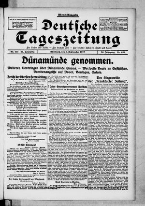 Deutsche Tageszeitung on Sep 5, 1917