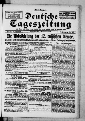 Deutsche Tageszeitung on Sep 6, 1917