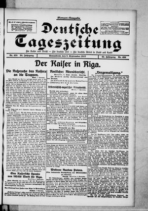 Deutsche Tageszeitung vom 08.09.1917