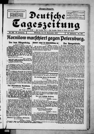 Deutsche Tageszeitung vom 12.09.1917