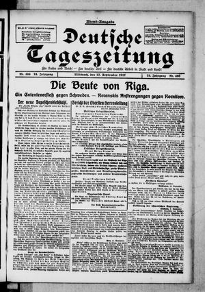 Deutsche Tageszeitung vom 12.09.1917