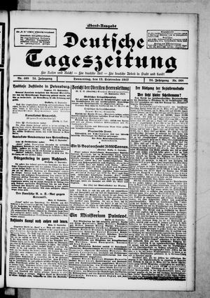 Deutsche Tageszeitung on Sep 13, 1917