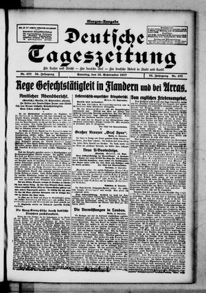 Deutsche Tageszeitung on Sep 16, 1917