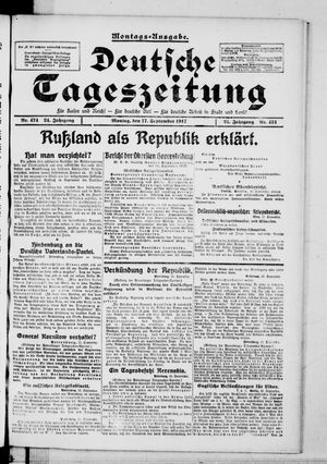 Deutsche Tageszeitung vom 17.09.1917