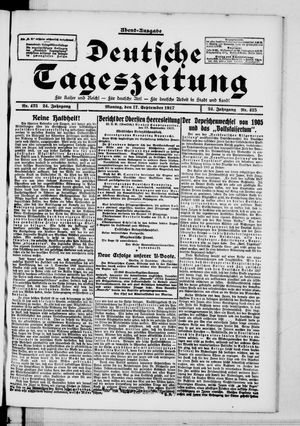 Deutsche Tageszeitung vom 17.09.1917